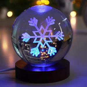 Coloré changé 3D flocon <span class=keywords><strong>de</strong></span> neige <span class=keywords><strong>noël</strong></span> vacances cadeau cristal veilleuse <span class=keywords><strong>boule</strong></span> lampe Laser gravure cristal <span class=keywords><strong>boule</strong></span> <span class=keywords><strong>de</strong></span> <span class=keywords><strong>noël</strong></span> - Product Image 4