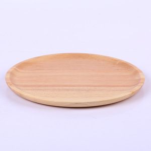 Japanese Style Rubberwood Round Dessert Plates <b>Small</b> <b>Trays</b> Lightweight Wooden Serving Plates For Party Use - Product Image 4