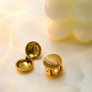 Geometric Cuff Earrings 316 Titanium Steel Metallic Texture Women's Jewelry - Product Image 2