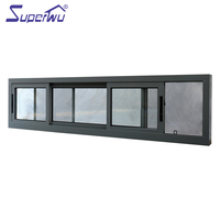 Ventanas correderas de mosquitera de aluminio con rotura de puente térmico personalizadas estándar aprobadas por los estadounidenses con panel fijo