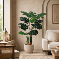 Arbre artificiel Monstera en PE de 120 cm, aspect naturel, vente en gros, durable, écologique, résistant aux UV, pour anniversaire et aménagement paysager