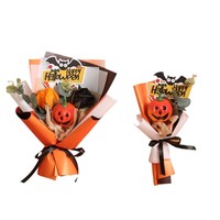 Tête de citrouille en mousse faite à la main pour Halloween, fleurs de savon en plastique, bouquet artificiel, ornements décoratifs, vente en gros transfrontalière