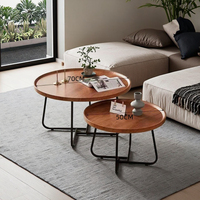 Table basse Normcore de luxe de haute qualité Design moderne en bois couleur noyer durable pour la maison et le balcon pour le salon