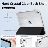 Étui pour iPad A16 11e génération 2025, housse de tablette en cuir PU pour iPad 10e génération, étui transparent en TPU pour iPad 10e génération 10,9 pouces