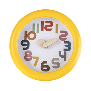Horloge murale à <span class=keywords><strong>pendule</strong></span> <span class=keywords><strong>en</strong></span> <span class=keywords><strong>bois</strong></span>, style dessin animé, grands chiffres, pour enfants - Product Image 2