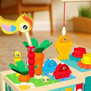 Juguete Sensorial Montessori de Madera con Forma de Camión, Tablero de Actividades para Niños Pequeños de 1 a 3 Años, Cubo de Aprendizaje para Sala de Juegos - Product Image 4