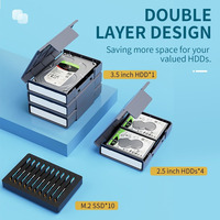 Boîte de protection pour disque dur 2,5 M.2 avec étiquette pour SSD/HDD 2,5 et 3,5 pouces, antichoc, anti-poussière, boîte de rangement, étui pour disque dur