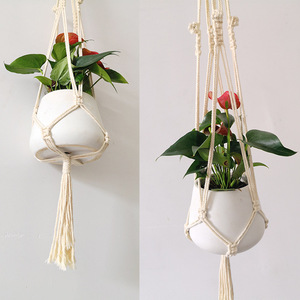 Cesta colgante de tejido, bolsa de red para plantas, decoración colgante, <span class=keywords><strong>tapiz</strong></span> bohemio, estante de pared - Product Image 5