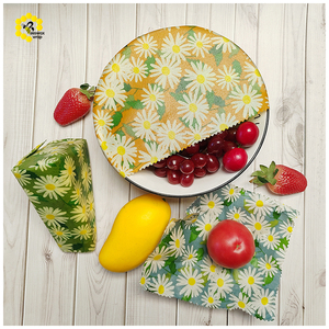 Meilleures ventes : Lot de 3 enveloppes alimentaires réutilisables en coton et cire d'abeille, certifiées qualité alimentaire, pour la conservation des aliments frais en cuisine, écologiques - Product Image 4