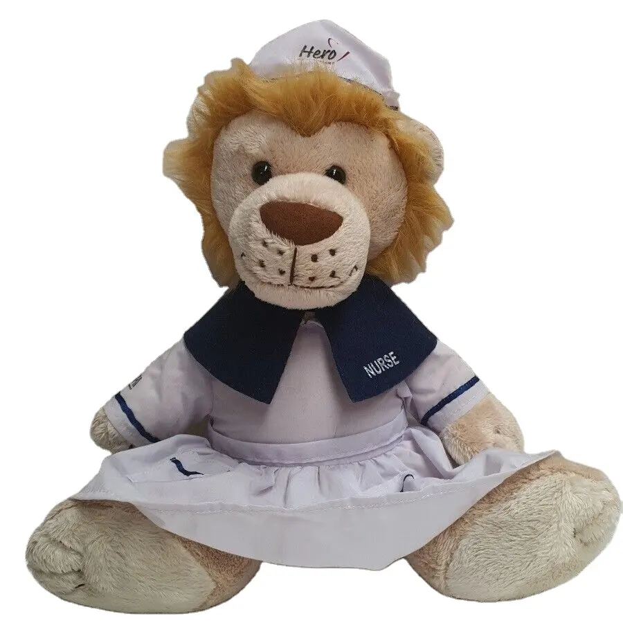 Mignon animal infirmière lion peluche douce en peluche e commerce en gros