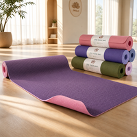 Nouveau Tapis de Yoga TPE Premium Épais Antidérapant Double Couche Écologique Marque Privée avec Impression et Logo Personnalisés, Vente en Gros, Modèle 2026
