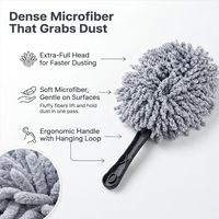 Kit de nettoyage intérieur de voiture 10 pièces - 3 brosses en poils de sanglier naturels, brosse de ventilation 3-en-1, plumeau en microfibre