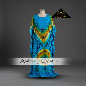 Caftán Tie Dye de la Mejor Calidad para Mujer, Cómodo, Holgado, de Rayón, para la Playa, Traje de Baño, Largo hasta el Suelo - Product Image 3