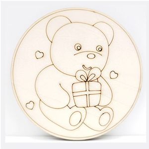 Piezas Redondas de Madera con Animales de Dibujos Animados Grabadas para Niños, para Pintar, Colorear y Manualidades - Product Image 2