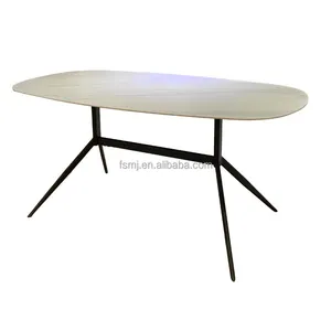 Discount dining table scandinavian room furniture Cheap Tables And Chairs sintered stone table top with metal base