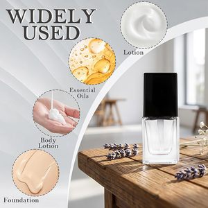 Wholesale Luxury 30ml 50ml Square Clear Frosted Serum Liquid Skincare Cosmetic Packaging <b>Glass</b> Foundation <b>Bottle</b> Dropper Reed - Product Image 3