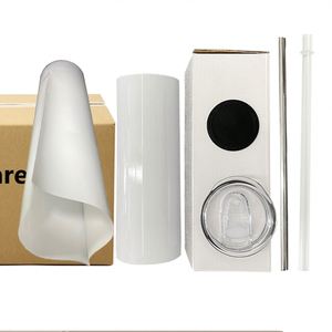 Expédition gratuite depuis l'entrepôt américain, impression par transfert thermique, gobelet isotherme en acier inoxydable à double paroi, mince et élégant, 15 oz, 20 oz, 30 oz, sublimation - Product Image 1