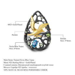 In Stock Vintage 925 Silver Inlaid Blue <b>Crystal</b> Gemstone <b>Ring</b> for Women's Wedding HK Origin High Elegance - Product Image 5