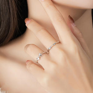 BASQUESUN Usine En Gros Personnalisé Destin Destiné <span class=keywords><strong>Trois</strong></span> Vie Couple Niche Doux Arc À La Mode Simple Tempérament Jumelé Anneau - Product Image 6