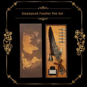 IStapromo Gifts Ensemble de plume à encre naturelle vintage pour calligraphie, stylo plume pour signature, cadeau pour mariage et fête nuptiale - Product Image 2