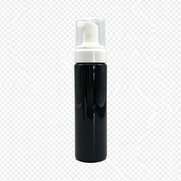 Bouteille moussante noire PCR PET avec pompe 180ml 220ml 250ml Bouteille d'emballage cosmétique écologique pour le lavage du visage et l'utilisation cosmétique