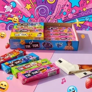 <span class=keywords><strong>Chewing</strong></span>-<span class=keywords><strong>Gum</strong></span> Personnalisé en Gros Marque Privée d'Usine, Emballage de 5 Pièces, Goût de Fruit TikTok <span class=keywords><strong>avec</strong></span> <span class=keywords><strong>Tatouage</strong></span> Autocollant de Dessin Animé - Product Image 1
