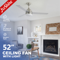 Ventilateur de plafond 1stshine avec lumières LED, pales réversibles, assistant vocal, ultra silencieux, économie d'énergie, modes été/hiver, 6 vitesses