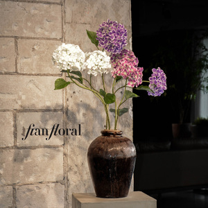 FONG IAN 真实触感 2 头绣球花 人造长茎绣球花 用于婚礼装饰 家居装饰 工厂批发价 - Product Image 2