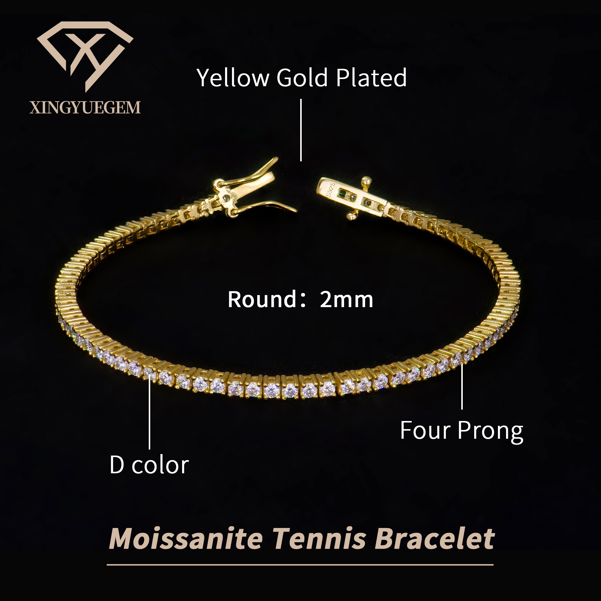 Yellow Gold Plated 2mm
