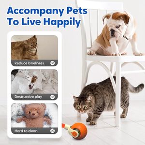 Gran oferta, bolas de juguete interactivas automáticas para gatos, juguetes inteligentes mejorados para gatitos con cola de plumas, juguetes de movimiento para mascotas - Product Image 2