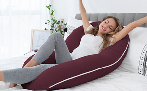 Dark Purple C Shaped Pregnancy <b>Pillow</b> for Sleeping (58 Inch) <b>Maternity</b> Body <b>Pillow</b> with Cooling Cover Soft Support for Women - Product Image 2