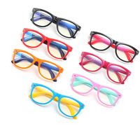 Vente en gros de lunettes pour enfants en silicone souple multicolores, anti-lumière bleue, lunettes d'ordinateur pour enfants