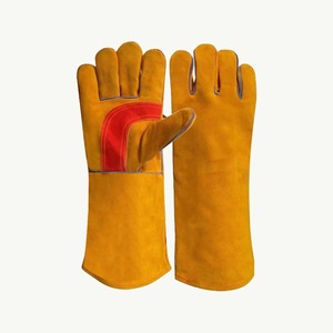 Gants de soudage en cuir de vachette résistant à la chaleur, cuir pleine fleur, manchette droite, gants de travail de sécurité - Product Image 6