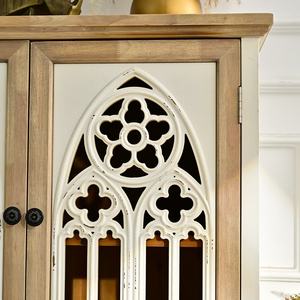 INNOVA Hot Sale Elegant Rustic Accent Farmhouse Eco-friendly Solid <b>Wooden</b> <b>Storage</b> Console <b>Cabinet</b> for Living Room Hotel Use - Product Image 6