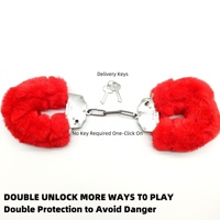 Menottes en fourrure moelleuse avec clés, menottes en métal duveteuses, menottes en peluche douce, menottes SM bondage à déverrouillage rapide pour couples cosplay