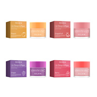 Masque de nuit pour les lèvres à la fraise EELHOE, exfolie, hydrate, repulpe et nourrit les lèvres, emballage en pot de 20 g