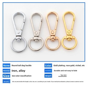 Aksesoris Perhiasan DIY Gantungan Kunci Tas Tangan Tas Koper Perlengkapan Keras Klip Anjing 5-cakar Gesper Pelat Kecil Kunci Hook-and-loop - Product Image 3