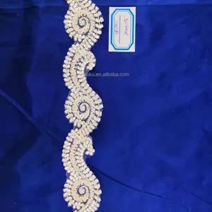 motif beads lace wedding dress border decorative fashion trims