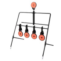 Ensemble arc et flèches composé réactif en acier blindé AR500 à double rotation, modèle T1, cible de tir avec plumes en plastique