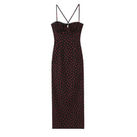 Robe midi à bretelles pour femme, nouvelle collection été 2026, coupe ajustée, col en V, petit carreaux 4745039