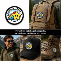 Écussons en caoutchouc souple 3D en gros, design slogan rond, à coudre, badges en PVC avec velcro, étiquettes de vêtements imperméables pour streetwear, casquettes et chapeaux