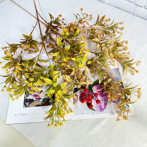 Usine de fleurs artificielles Meiyu Craft, fleurs de mimosa artificielles, fleurs en plastique mélangées, accessoires de photographie de mariage, décorations pour la maison - Product Image 4