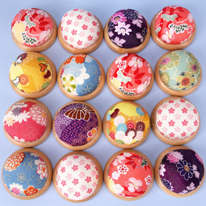 Wooden Base <b>Pin</b> <b>Cushion</b> Round Colorful Fabric Sewing Accessory For Needlework - Product Image 4