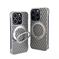 Étuis de téléphone magnétiques minces légers en nid d'abeille respirants pour iPhone 15 ProMax 15 Pro nouvelle coque de support de conception