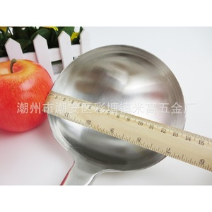 Cuchara de chef de acero inoxidable con mango de madera, cuchara para sopa de 8, 10 y 12 onzas, utensilio de cocina para cocinar y servir - Product Image 3