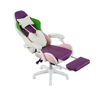 Chaise de jeu électrique inclinable avec barre lumineuse LED RGB au design moderne, en cuir PU, échantillon gratuit, vente en gros d'usine