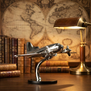 AK laiton luxe métal coulé aluminium avion aérien support pièce maîtresse pour aéroport décor à la maison/ornements de table - Product Image 1