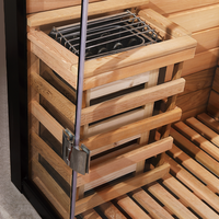 Sauna sec en bois carré d'intérieur à succès en 2026 : alimenté par une poêle électrique, convient à 1 à 2 personnes