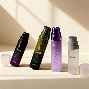 5 10 15 30 50 ml Bouteille à pompe sans air bleu clair Ensemble rechargeable - Product Image 3
