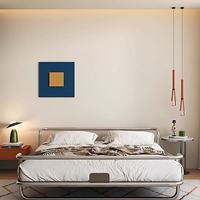 Lit double moderne de luxe en métal, style vintage en acier inoxydable pour chambre à coucher, idéal pour hôtel, appartement ou villa